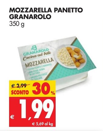 Tigros Granarolo Mozzarella Panetto 350g offerta