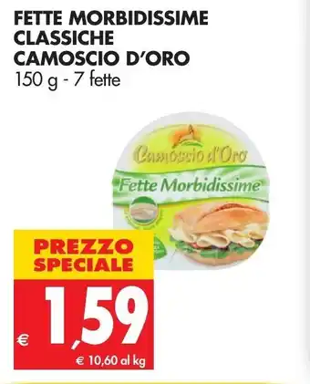 Tigros Camoscio d'Oro Fette Morbidissime 150g 7 fette offerta