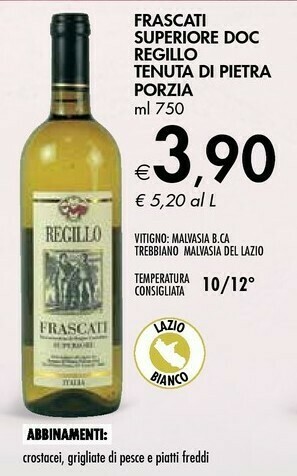Bennet Frascati Superiore Doc Regillo Tenuta Di Pietra Porzia offerta
