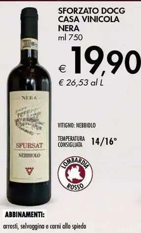 Bennet Sforzato Dog Casa Vinicola Nera offerta