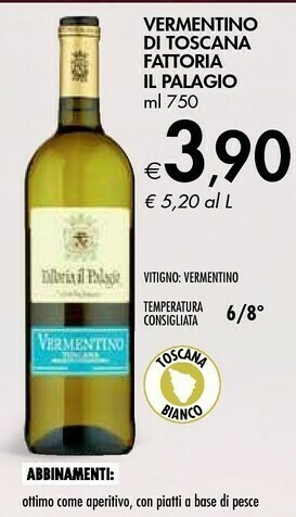 Bennet Fattoria il palagio Vermentino Di Toscana offerta