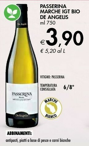 Bennet De angelis Passerina Marche Igt Bio offerta