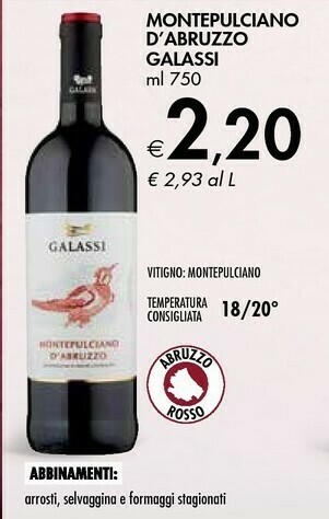 Bennet Galassi Montepulciano D' Abruzzo offerta