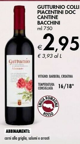 Bennet Gutturnio Colli Piacentini Doc Cantine Bacchini offerta