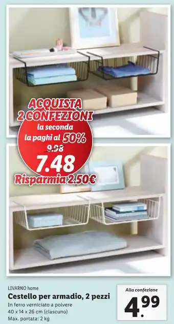LIVARNO home Cestello per armadio, 2 pezzi