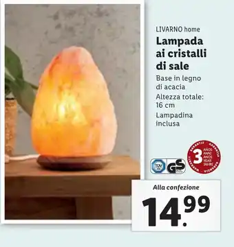 Lidl LIVARNO home Lampada ai cristalli di sale offerta