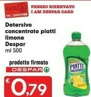 Despar Despar Detersivo Concentrato Piatti Limone offerta