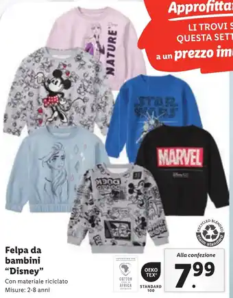 Lidl Felpa da bambini "Disney" offerta