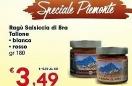 Despar Tallone Ragu Salsiccia Di Bra offerta