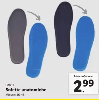 Lidl CRIVIT Solette anatomiche offerta