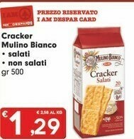 Despar Mulino Bianco Sfoglia Di Grano Crackers Non Salati 500 G(ml) offerta