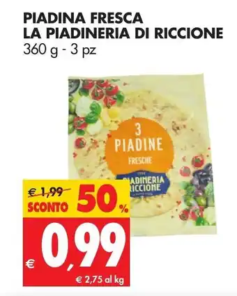 Tigros Piadina Fresca La Piadineria di Riccione 360g 3pz offerta