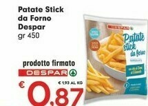 Despar Despar Patate Stick Da Forno offerta