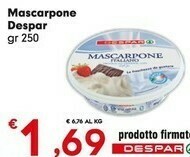 Despar Despar - Mascarpone 250 G(ml) offerta
