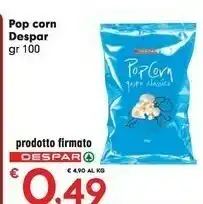 Despar Despar Pop Corn offerta