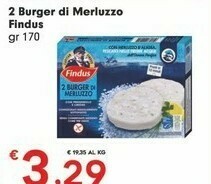 Despar Findus Findus - 2 Burger di Merluzzo con Prezzemolo e Limone 170 g(ml) offerta