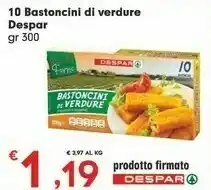 Despar Despar 10 Bastoncini Di Verdure offerta