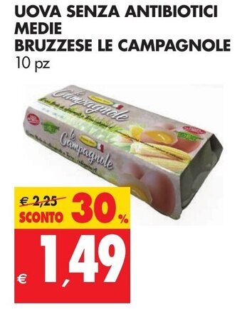 Tigros Uova Senza Antibiotici Medie Bruzzese Le Campagnole 10pz offerta