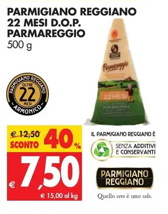 Tigros Parmareggio Parmigiano Reggiano 22 mesi D.O.P. 500g offerta