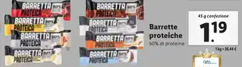 Lidl Barrette proteiche 50% di proteine offerta