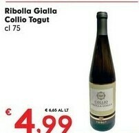 Despar Togut Collio Ribolla Gialla 750 G(ml) offerta