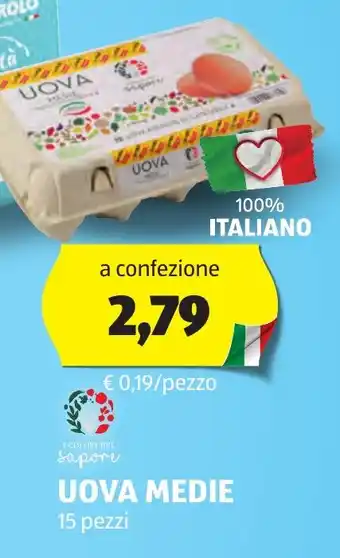 ALDI UOVA MEDIE 15 pezzi offerta