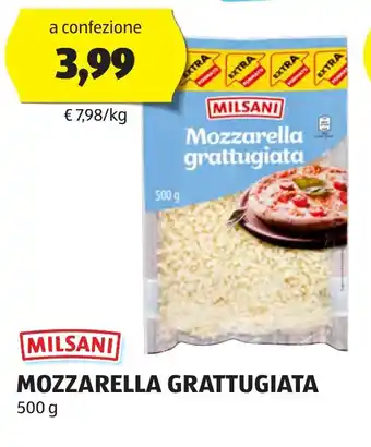 ALDI MILSANI Mozzarella grattugiata 500 g offerta