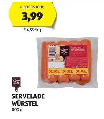 ALDI SERVELADE WÜRSTEL 800 g offerta