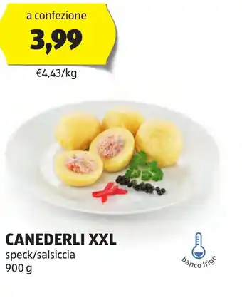 ALDI CANEDERLI XXL speck/salsiccia 900 g offerta