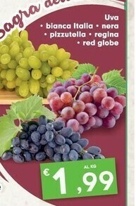 Uva Bianca Italia/ Nera/ Pizzutella/ Regina/ Red Globe
