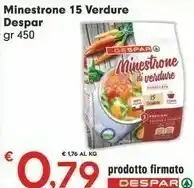Despar Minestrone 15 Verdure 450 G
