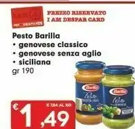 Eurospar Barilla I Pesti Alla Genovese Senza Aglio 190 G(ml) offerta