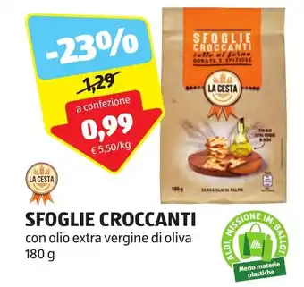 ALDI LA CESTA SFOGLIE CROCCANTI con olio extra vergine di oliva 180 g offerta