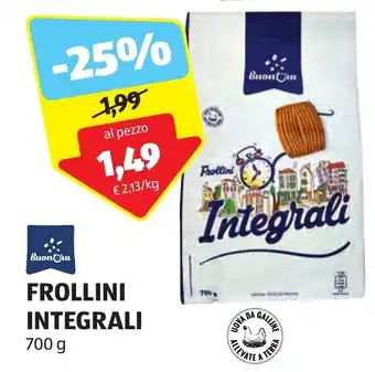 ALDI Buon Ora FROLLINI INTEGRALI 700 g offerta