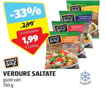 ALDI NATURE'S GOLD VERDURE SALTATE gusti vari 750 g offerta