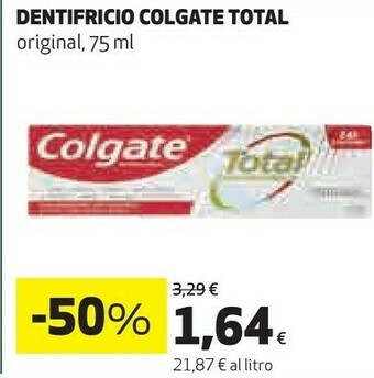 Coop Colgate Dentifricio Total Original 75 Ml offerta