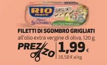 Coop Rio Mare Filetti Di Sgombro Grigliati All'Olio Extravergine D'Oliva 120 G(ml) offerta
