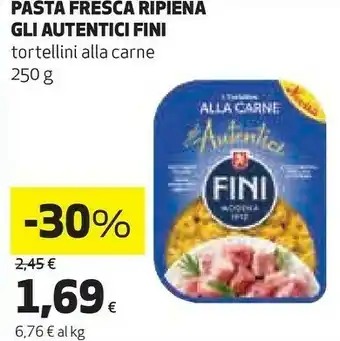 Coop Fini - Gli Autentici Tortelloni Alla Carne 250 G(ml) offerta