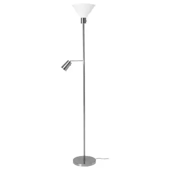 IKEA Flugbo lampada da terra luce indir/lettura, nichelato offerta