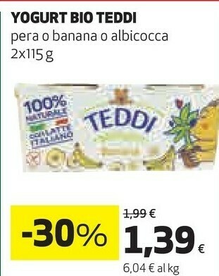 Coop Fattoria Scaldasole - Teddi Yogurt Albicocca Bio 230 G(ml) offerta