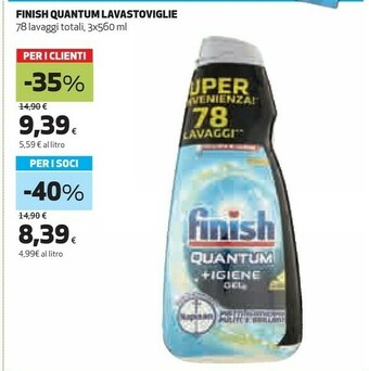 Coop Finish Quantum Lavastoviglie offerta