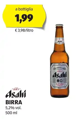 ALDI Asahi BIRRA 5,2% vol. 500 ml offerta