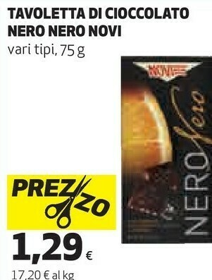 Coop Novi Tavoletta Di Cioccolato Nero Nero offerta