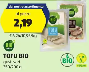 ALDI BIO natura TOFU BIO gusti vari 350/200 g offerta