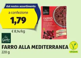ALDI Le Gusto FARRO ALLA MEDITERRANEA 220 g offerta