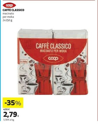 Coop Coop Caffe Classico Macinato Per Moka offerta