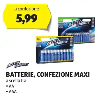 ALDI ACTIV ENERGY BATTERIE, CONFEZIONE MAXI offerta