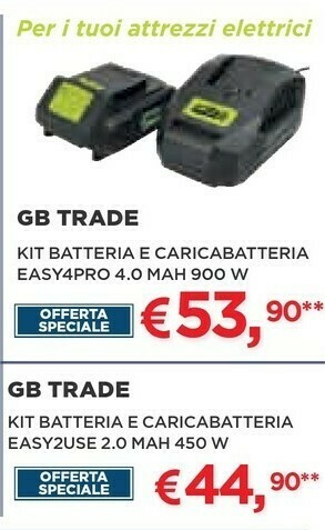 Coop Gb Trade Kit Batteria E Caricabatteria Easy4pro 4.0 Mah 900 W offerta