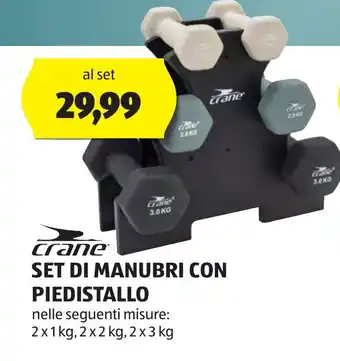 ALDI crane SET DI MANUBRI CON PIEDISTALLO offerta
