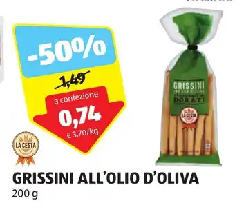 ALDI LA CESTA GRISSINI ALL'OLIO D'OLIVA 200 g offerta